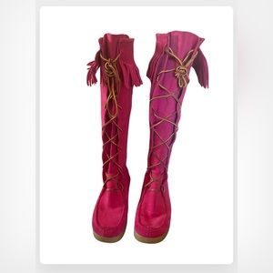 Magenta /pink  brand new suede moccasins women’s size 7